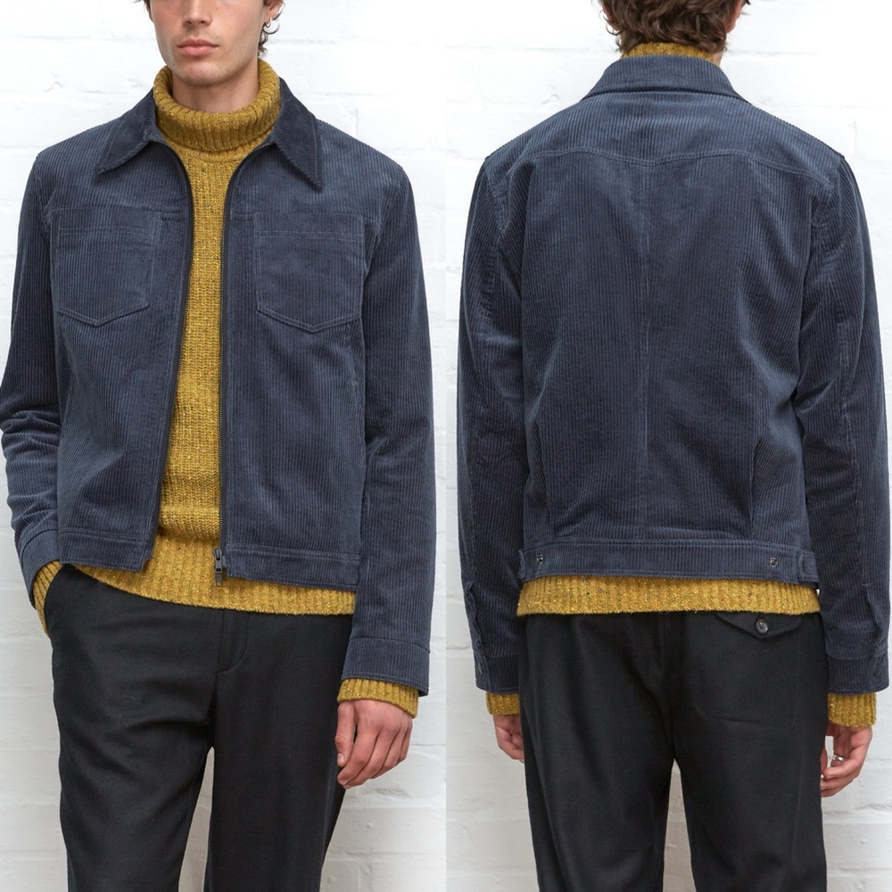 Oliver Spencer Norton Jacket Hudson Cord Blue Size 38  $480